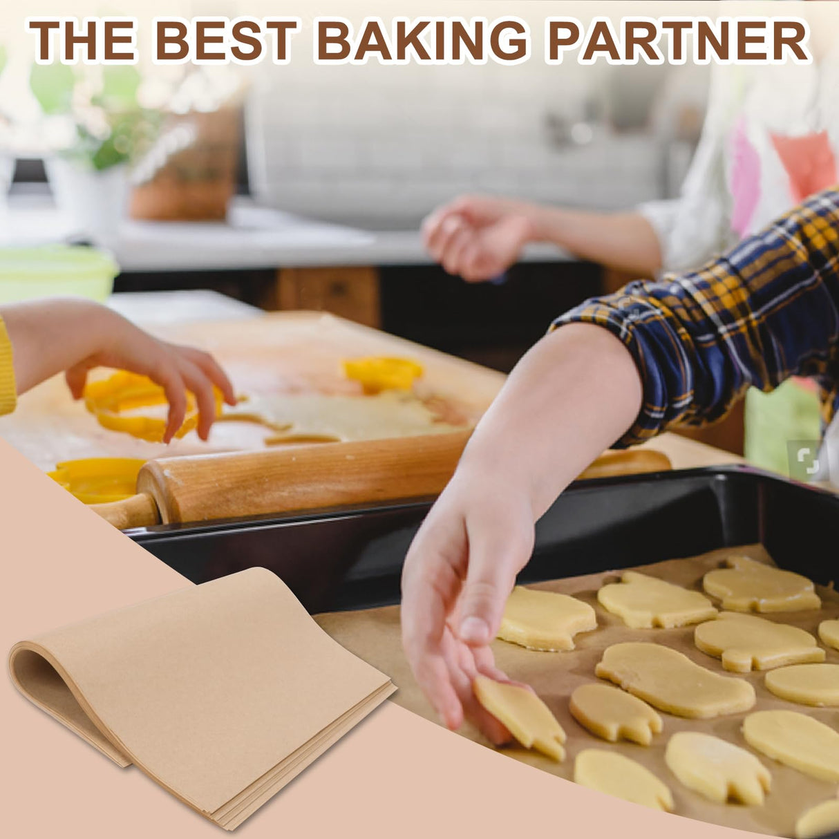 Hovico 130PCS Parchment Paper Baking Sheets, 12x12 Inch, Precut Non-Stick Parchment Sheets for Baking, Grilling, Air Fryer, Steaming, and More (Unbleached) - Perfect for BBQ, Picnic, Festival, Bread Hovico