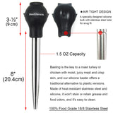 KAYCROWN Stainless Steel Turkey Baster Commercial Grade Quality Silicone Bulb Including 2 Marinade Injector Needles And Basting Brush KAYCROWN