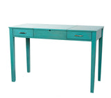 Alveare Home Aimee Makeup Dressing Table with USB and Outlet Vanity Desk, Turquoise Alveare Home