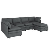 NicoHali Large Sectional Couches for Living Room, Modular Sectional Sofa Couch Set, Convertible U/L Shaped Sofa Couch with Storage, Cloud Sofas for Living Room(Dark Grey) NicoHali