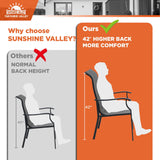 SUNSHINE VALLEY 7 Piece Patio Dining Sets for 6, Outdoor Table and Chairs Set with Patio Dining Table(1.61-2" Hole) and 6 High Back Textilene Patio Dining Chairs, Outdoor Dining Sets for Deck Backyard SUNSHINE VALLEY