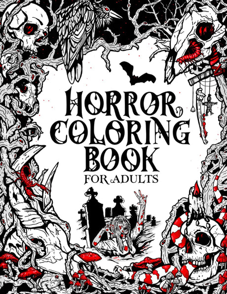 Horror Coloring Book for Adults: Creepy Creatures, Monsters, Ghosts, and More WoodArtSupply