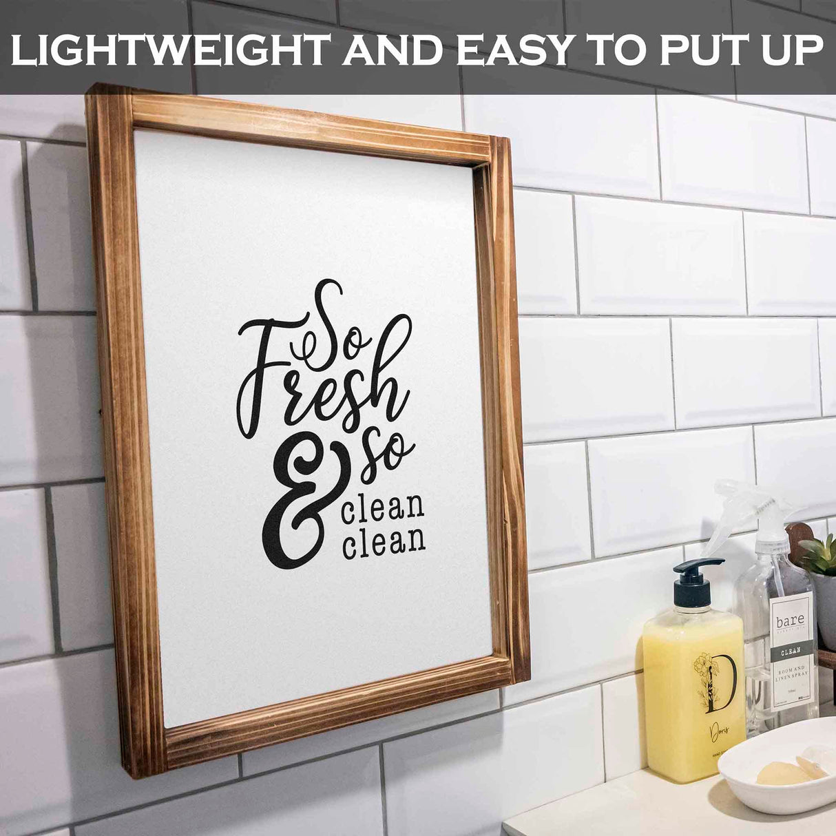 So Fresh And So Clean Sign 11x16 Inch, Farmhouse Bathroom Decor Wall, So Fresh So Clean Wall Art, Small Bathroom Sign Rustic Farmhouse Bathroom Wall Decor Funny Bath Room Sign with Wood Frame MAINEVENT