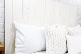 Barn Walls Whitewash Headboard, Cottage Design Distress, Solid Wood Headboard Floating Panels, Wall Mount, Adjustable Height, Easy Assembly, Full Size Barn Walls