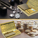 WEIGHTMAN Digital Scale Gram, 200g/0.01g Pocket Scale Gold Titanium Plating, LCD Backlit Display, Mini Jewelry Scale with 6 Units, Auto Off, Tare Function for Food, Coins, Battery Included WEIGHTMAN