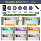 Fameill White Dresser for Bedroom, 6 Drawer Dresser with LED Lights, Modern Dresser Organizer with Charging Station, Double Wide Chest of Drawers for Living Room, Entryway Fameill