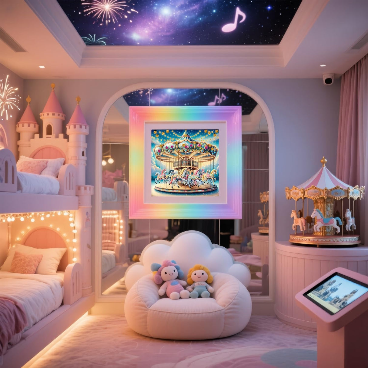 5D Diamond Art Kits for Adults,Carousel Special Shape Diamond Painting Kits for Beginners, DIY Crystal Diamond Dots Gem Art Craft for Home Decor 11.8x11.8 Inch Acelii