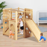 10-in-1 Indoor Jungle Gym, Wooden Montessori Indoor Playground, Toddler Jungle Gym for Kids, Easy Assembly, Safe & Sustainable WUKHG