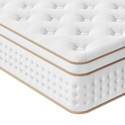 Vesgantti Queen Mattress, 14 Inch Memory Foam Hybrid Mattress in a Box with Individual Pocket Spring, Queen Size Mattress for Pressure Relief, Motion Isolation, Medium Firm Support