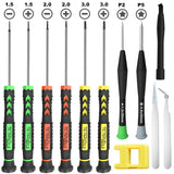 Screwdriver Set, 12 Pcs Small Screwdriver Set with Flathead Phillips Pentalobe Screwdriver In Different Sizes for iPhone PC Laptop Eyeglass Jewelry Watch QUEENTI