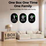 CAMMOO 108” Cloud Sectional Couch in One Box, Compressed Modern Modular Sectional Sofa with Deep Seat, Corduroy Boneless Couches with Chaise, L-Shaped Sofa for Living Room, 4 Storage Pockets(Beige) CAMMOO