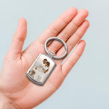 Joiit 10Pcs Sublimation Keychain Blanks Rectangle Bulk, Heat Transfer Press Key Chains with Keyrings for Photos, Laser Engraving Crafts Joiit