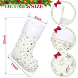 White Christmas Stockings Set of 6 - Lage Elegant Xmas Stockings with Golden Christmas Tree Snowflake Designs, Fluffy Grey and White Christmas Stockings for Holiday Party Decorations 20 inch Amorita