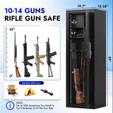 KAER Gun Safe, 10-14 Biometric Gun Safe for Rifles and Pistols, Large Gun Safes for Home, Gun Cabinets for Rifles and Shotguns, Rifle Safe with Built-in Cabinet and Removable Gun Racks KAER