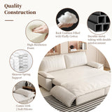 Nicbex 73.2" Queen Size Pull Out Couch Bed Convertible Sleeper Loveseat Sofa Velvet Upholstered Futon Sofá Bed Oversized 3 in 1 Pullout Sofa&Couch with Pillow-top Armrest for Living Room, Office NicBex