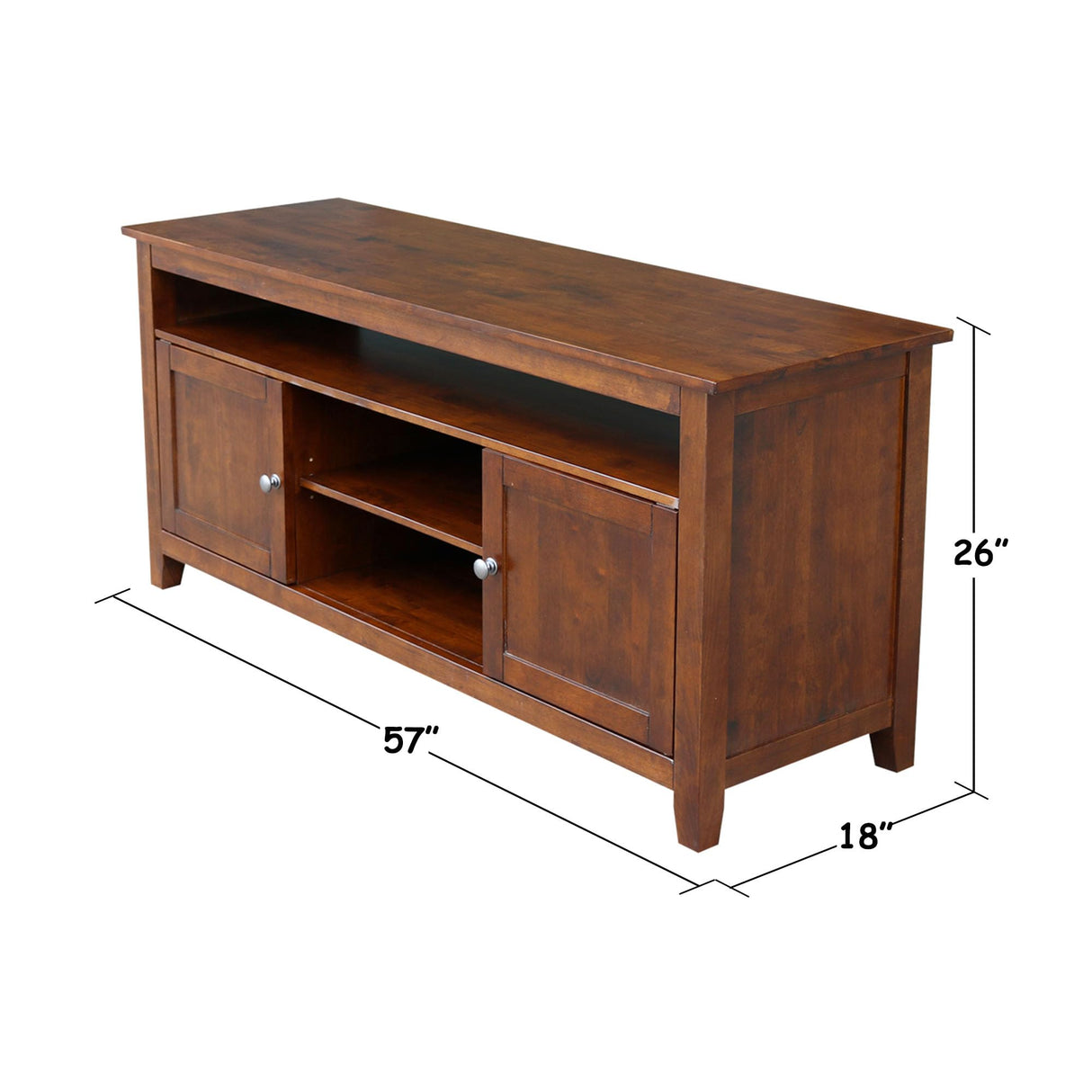 International Concepts TV Stand with 2 Doors, 1 Shelf and 2 Cabinets IC International Concepts