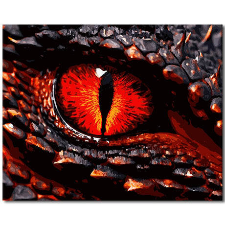 Dragon Eye Paint by Numbers Kits for Adults Beginners Paint by Number Wall Art Red Dragon Eye Paint by Number Kits DIY Red Magma Eyes Paint by Number Crafts Wall Art Deco 16x20 in (Frameless) Rebotipy