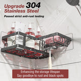 Youvip Adhesive Corner Shower Caddy with Soap Holder - Rustproof, No Drilling Shelves Wall Mounted, Organizer for Bathroom, Kitchen & Home Decor. Black, 4-Pack Youvip