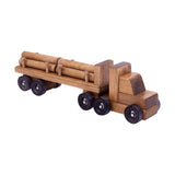 AmishToyBox.com Log Truck Wooden Toy - Amish-Made in Lancaster County, Pennsylvania - with 6 Removable Logs AmishToyBox.com