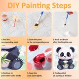 Mandun Paint by Numbers Kit for Kids with Frame, Panda Paint by Numbers for Kids Ages 4-8-12, DIY Panda Acrylic Oil Painting for Home Wall Art Decor Gift 7.8x7.8 inch (with Frame Easel) Mandun