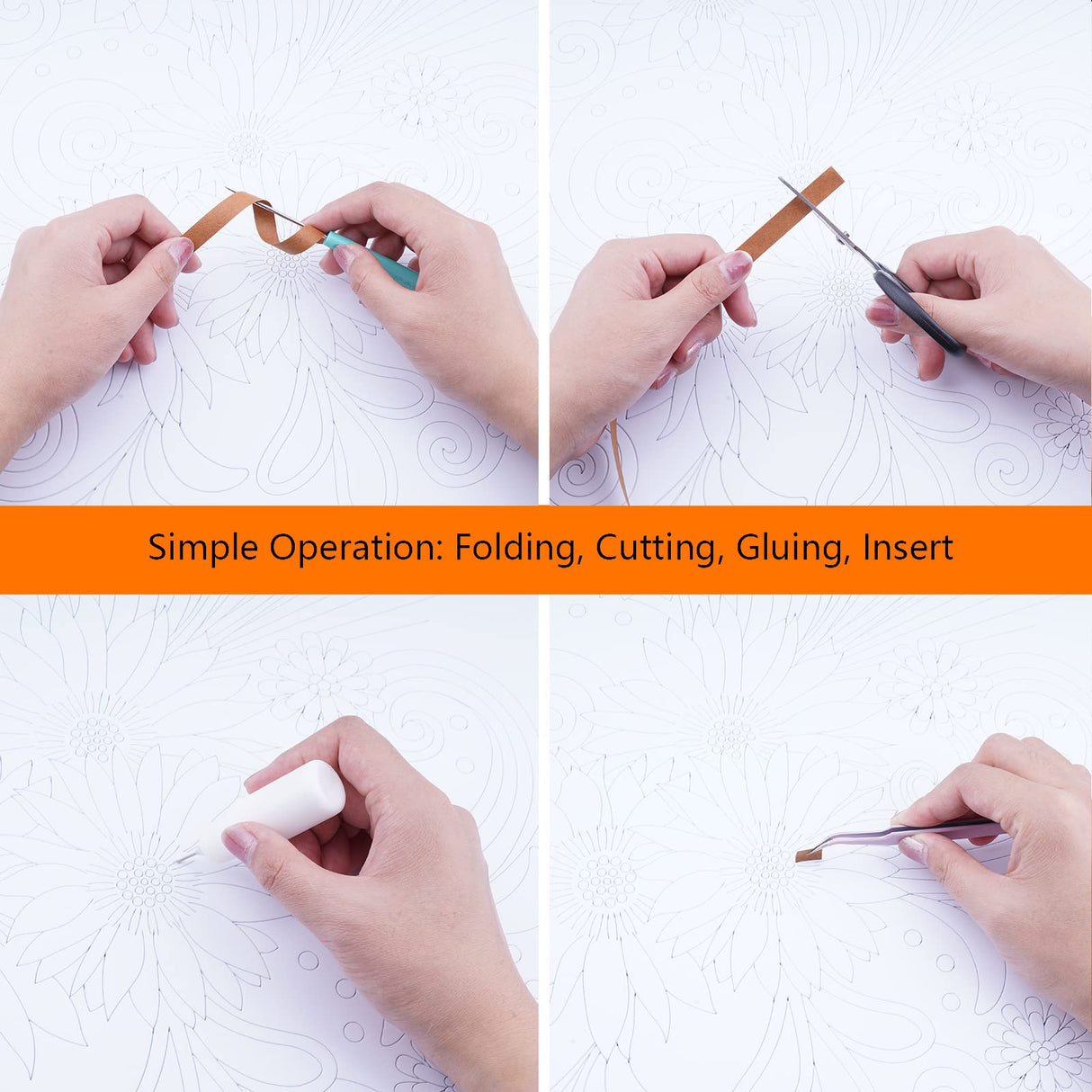 Uniquilling Quilling Paper Quilling Kit for Adults Beginner Handmade for DIY Paper Filigree Painting Kits, 16 * 20in Sunflower, Best Gift for Kids Family Friends, Home Room Wall Art Decor (Basic) Uniquilling