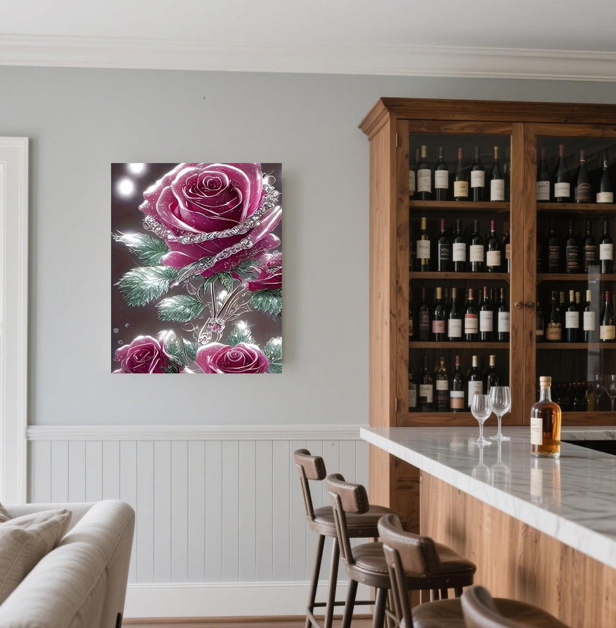 GXGLLPZBY 4 Pack Diamond Painting Kits for Adult Beginners,5D DIY Rose Flower Diamond Art Kits for Adult,Full Round Drill Floral Diamond Dot Gem Art Kits,Home Wall Decoration 11.8x15.8 Inches GXGLLPZBY