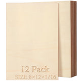 Blisstime 12 Pack 1/16 Basswood Sheets 8 x 12 Inch, 1.5mm Thin Plywood Sheets Balsa Wood Squares for Crafts, Unfinished Wood Blanks for Laser Cutting, Engraving, Wood Burning, Painting Blisstime