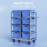 6 Inch Swivel Caster Wheels, Casters Set of 4 Heavy Duty with Brakes, Plate Casters No Noise Locking Castor with Polyurethane Wheels for Cart, Furniture,Workbench,Cabinet(Two Hardware Kits Include) WOZESEIK