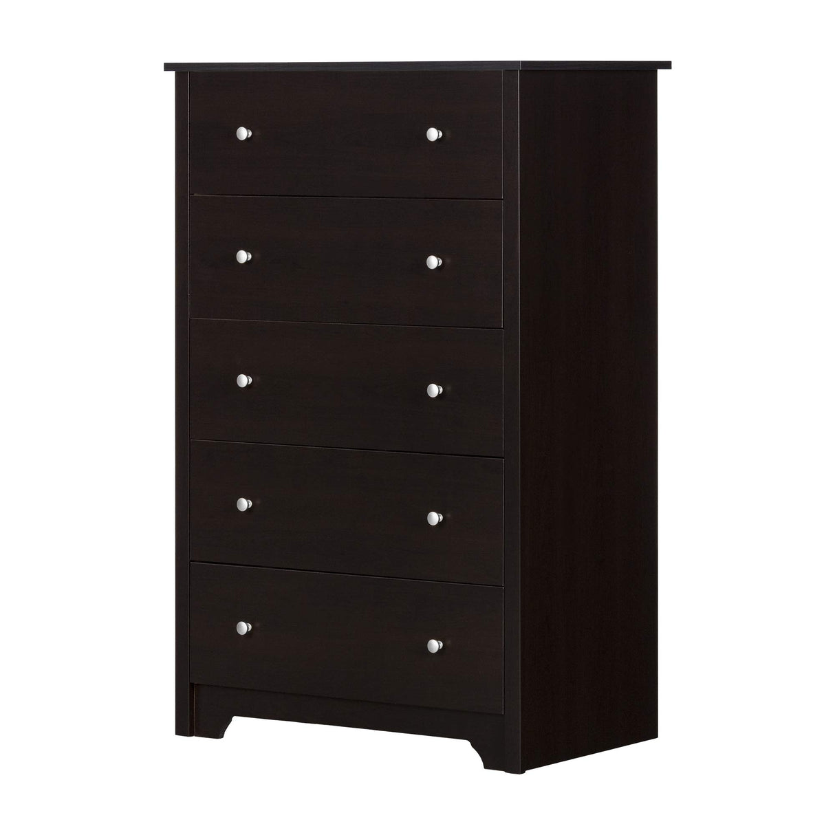 South Shore Vito Collection 5-Drawer Dresser, Chocolate with Matte Nickel Handles South Shore