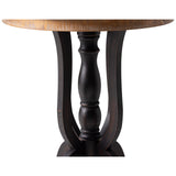 LONYKE Rustic Accent End Table, Farmhouse Side Table with Natural Top for Family, Dining or Living Room, Handcrafted Finish, Black LONYKE