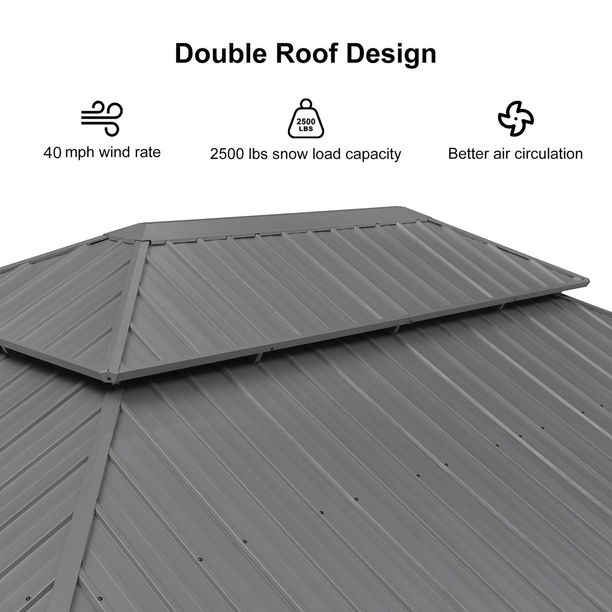 PURPLE LEAF 14' x 20' Patio Hardtop Gazebo with Light Metal Roof Heavy Duty Wind Resistance Outdoor Permanent Large Pavilion Gazebo for Patio Deck and Garden, Netting and Curtains Included, Light Grey PURPLE LEAF