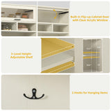 DWVO Kitchen Pantry Cabinet with Drawer, 67" Farmhouse Baker Rack with Power Outlets, Buffet Sideboard w/Microwave Stand, Cupboard Hutch Storage Cabinet for Kitchen, Living Room, Dining Room (White) DWVO