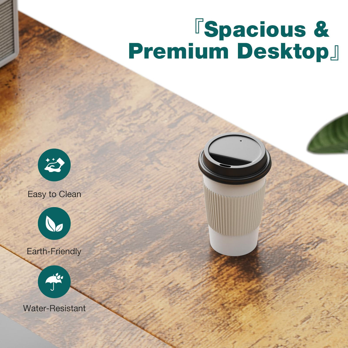 SMUG Computer Desk with Storage Drawers, 40 Inch Small Office Desk Modern Simple Workstation Study Writing Table for Home Bedroom, Rustic Brown SMUG