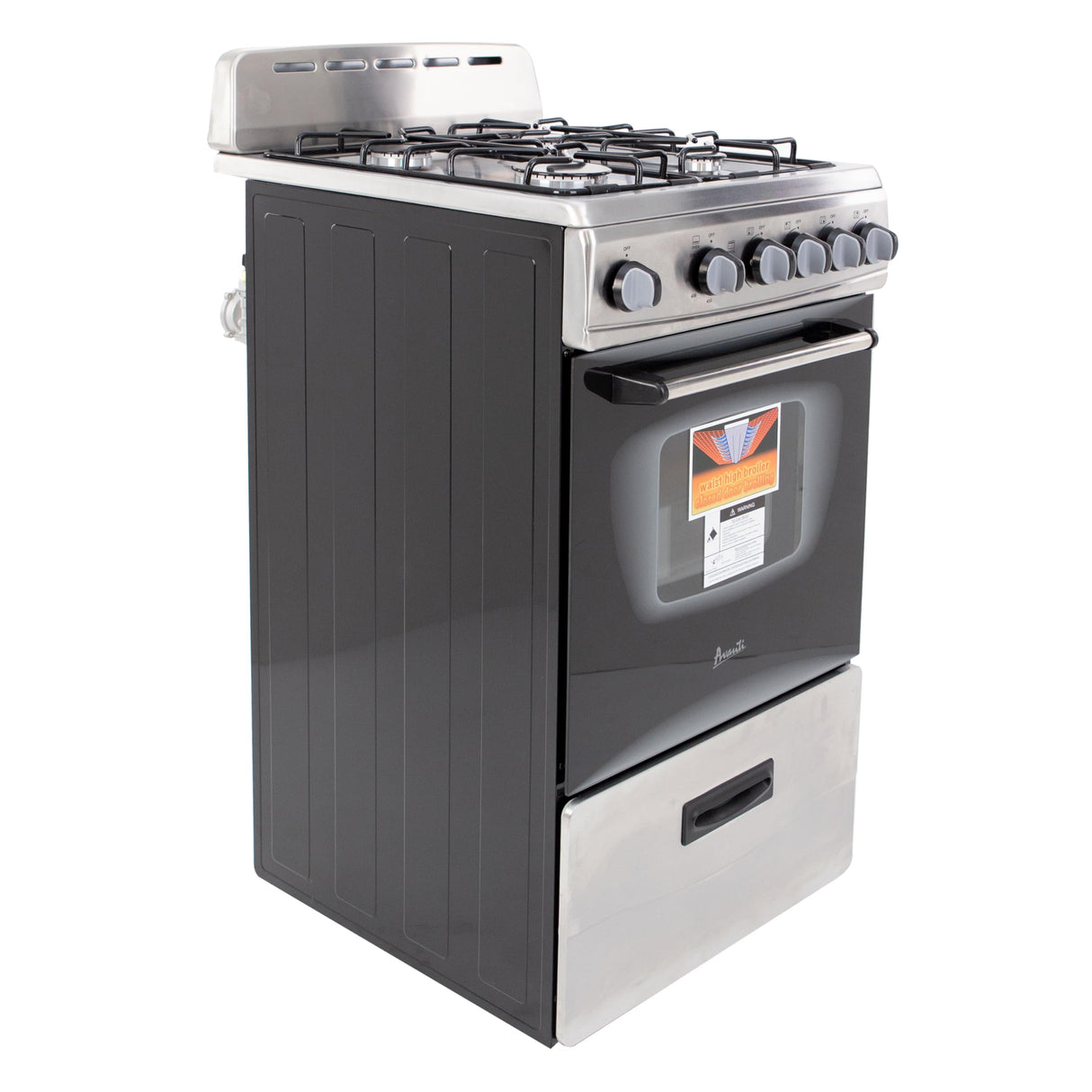 Avanti GR2013CSS Gas Range, 20, Black Avanti