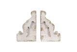 Creative Co-Op Distressed White Corbel Shaped Bookends (Set of 2 Pieces) Creative Co-Op