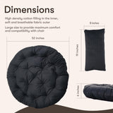 Disker Papasan Chair Cushion - 52 inch - Without Chair (Onyx Black) Disker