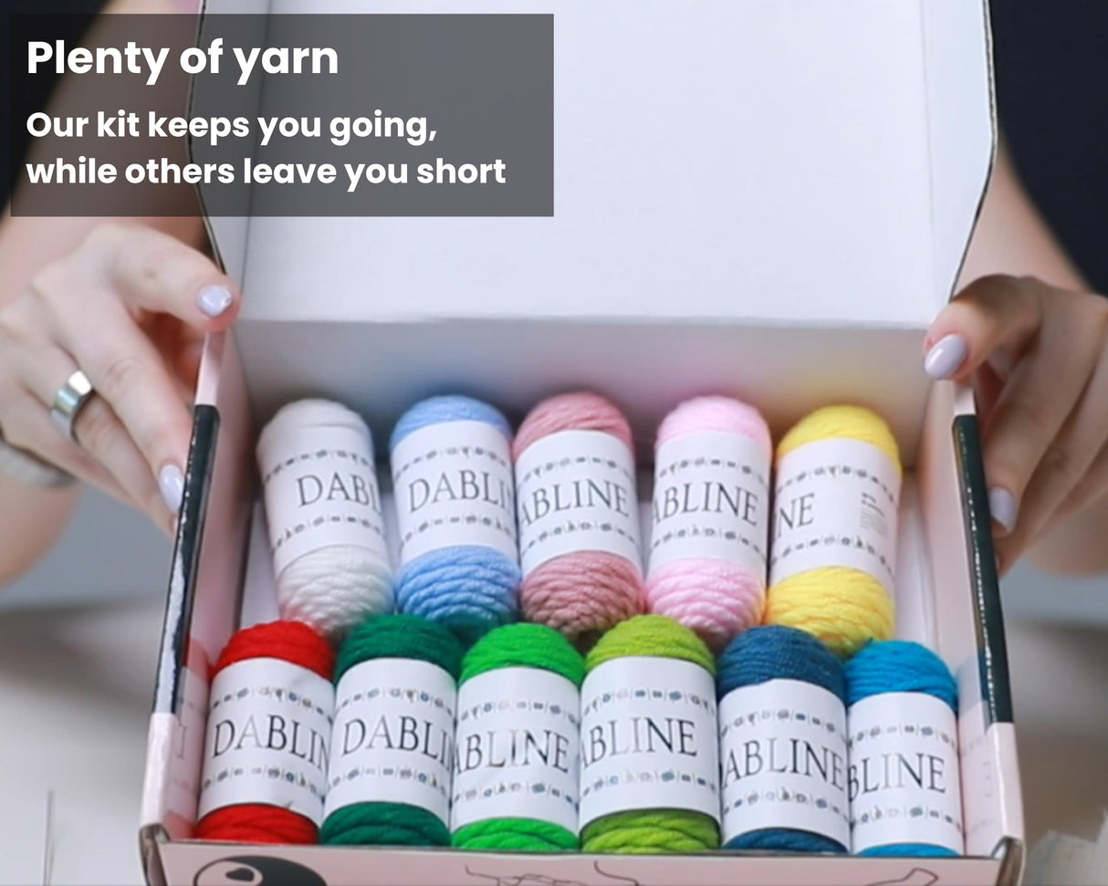 Dabline Punch Needle Kit for Beginners and Adults | Stress Relief DIY Craft - Complete Punch Needle Starter Kit with Designs & Supplies Dabline