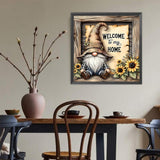 DIYCYCY Gnome Diamond Art Kits for Adults,Sunflower 5D Diamond Painting Kits for Beginners,Round Full Drill Diamond Dots Paintings,Diamonds Pictures Gem Art for adults Crafts Home Decor 13.78X13.78 in DIYCYCY