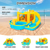 BOWTHY Ultra Inflatable Bounce House Water Slide,15x13FT Mega Water Park with Dual Slides,750W Blower,Climbing Wall,Splash Pool,Basket-Rim,Water Cannon,Great Party Gift for Kids Backyard BOWTHY