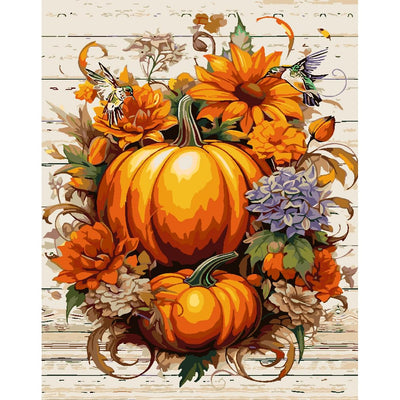 Eiazuiks Thanksgiving Paint by Number for Adults. Thanksgiving Paint by Numbers for Adults Beginner Drawing Paintwork with 3 Paintbrushes Paint Canvas Oil Painting Pumpkin 20” x 16”