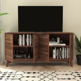 Flash Furniture Hatfield Engineered Wood TV Stand for up to 64" TVs, Media Console/TV Cabinet with Adjustable Shelf and Soft Close Doors, Dark Walnut Flash Furniture