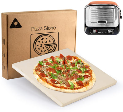 Favfully Dedicated Pizza Stone For Ninja Woodfire Outdoor Oven OO101(OO100 series), Heavy Duty All-Natural Cordierite Pizza Stone Specially Design For Ninja OO101, Thickened Durable Pizza Stone, Gray