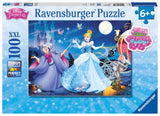 Ravensburger Disney Princess Cinderella Glitter Jigsaw Puzzle - 100 Unique Pieces Enhances Concentration & Creativity | Eco-Friendly | Ideal for Kids Ravensburger