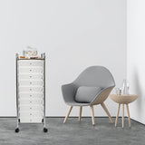 Seville Classics Rolling Utility Organizer Storage Cart, for Home Office, School, Classroom, Scrapbook, Hobby, Craft, 10 Drawer, Frost White Seville Classics
