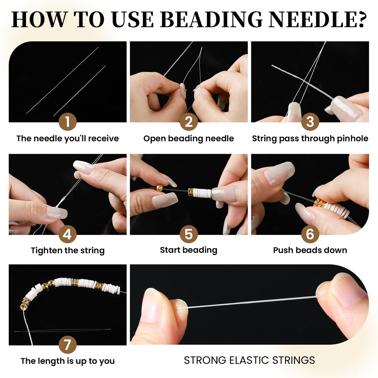 LEOBRO Clay Beads Bracelet Making Kit, 3524pcs White & Black & Gold Beads for Bracelets, Adults Jewelry Making LEOBRO