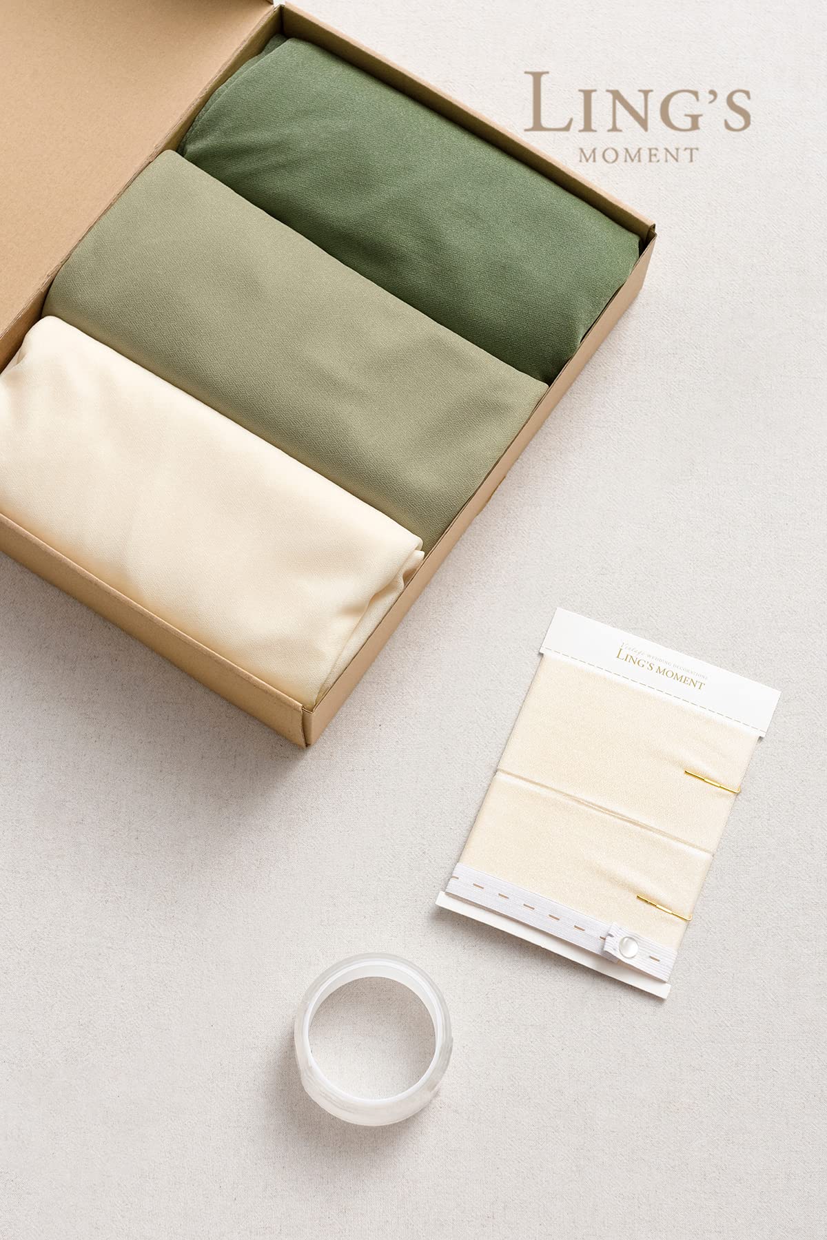 Ling's Moment Easy Hanging Wedding Arch Chiffon Drape 3 Panels White Ivory 26.5ft x 30" w Fabric for Wedding Ceremony Reception Swag Backdrop Home Decor Sheer Curtain Draping Outdoor Decorations Ling's Moment