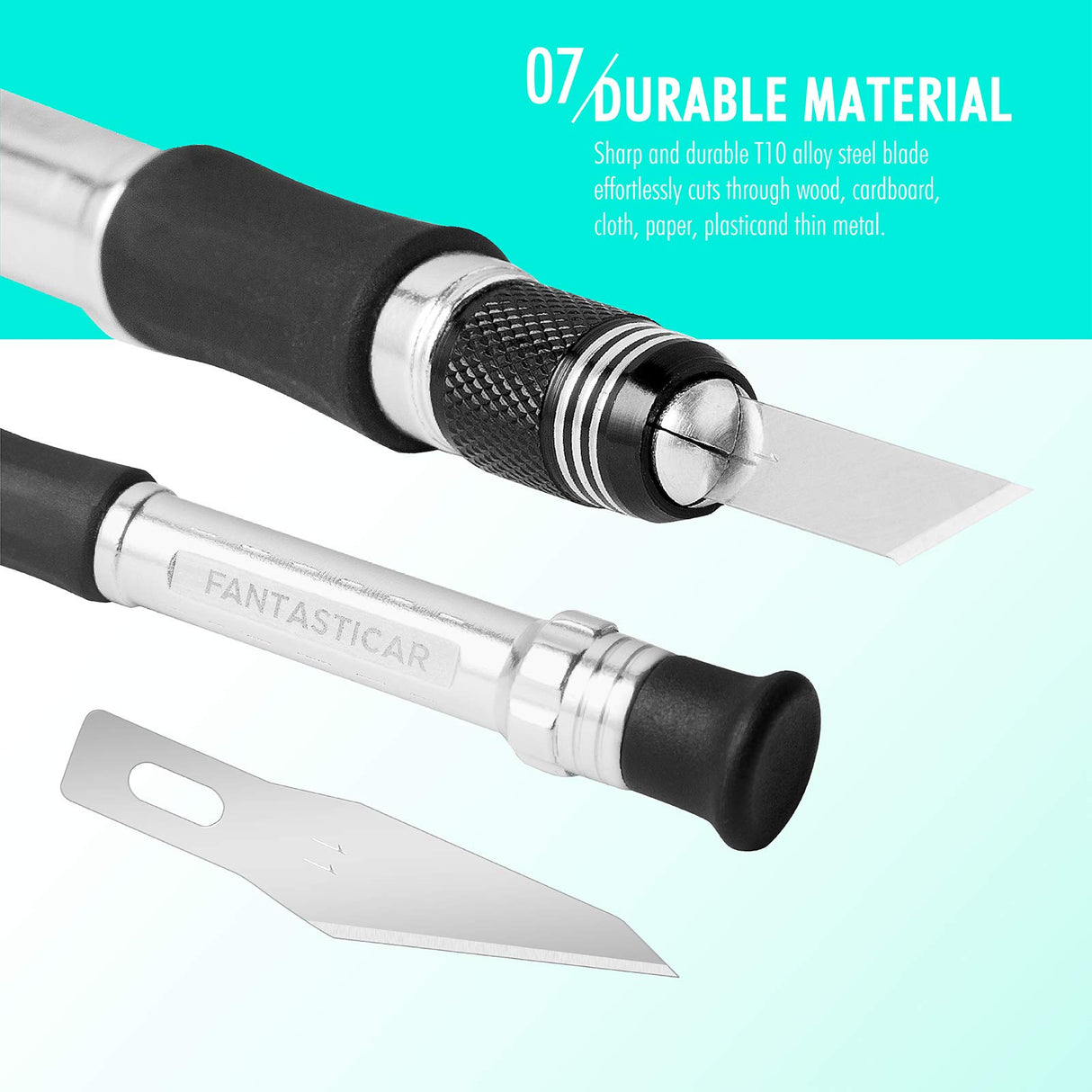 FantastiCAR 29pcs Craft Knife, Precision Cutter Hobby Knife Blades Set for Art Work, Scrapbooking, Stencil, Architecture Modeling, Wood Leather Working (Aqua Blue) FantastiCAR