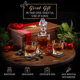 Whiskey Decanter Set by Royal Reserve – Whiskey Gift Set - Twisted Bourbon Decanter 34 oz 1000 ml with Glasses, Whiskey Stones, Coasters, Tongs – Whiskey Gifts for Men, Husband, Dad Christmas Royal Reserve