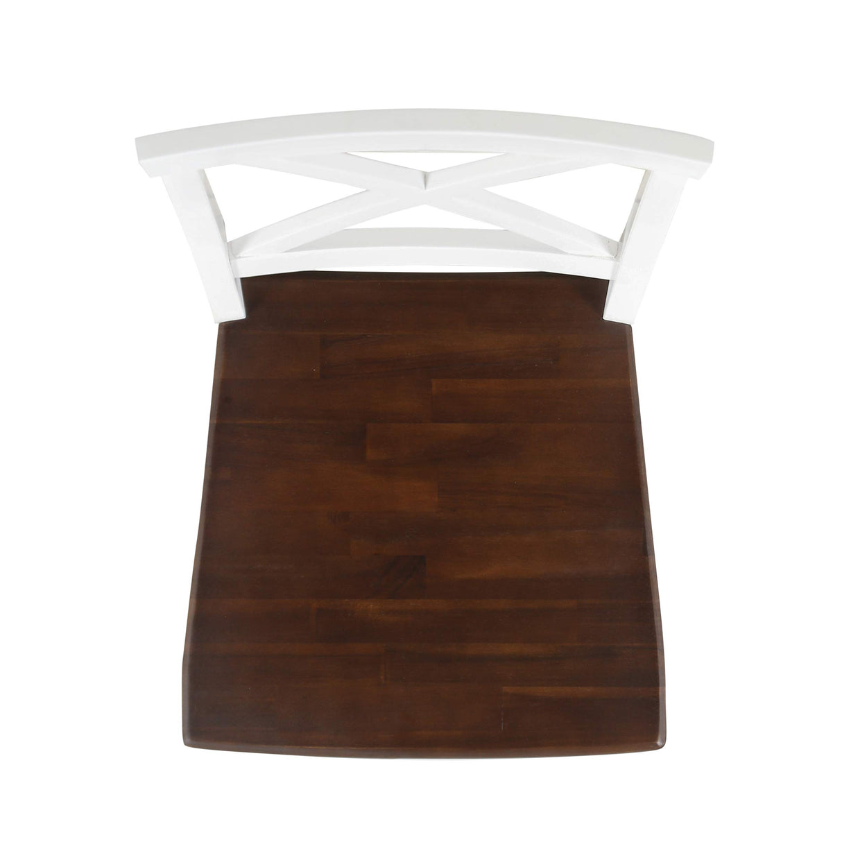 Christopher Knight Home Roshan Farmhouse Acacia Wood Dining Chairs, White / Walnut 21D x 17.75W x 35.5H Inch GDFStudio