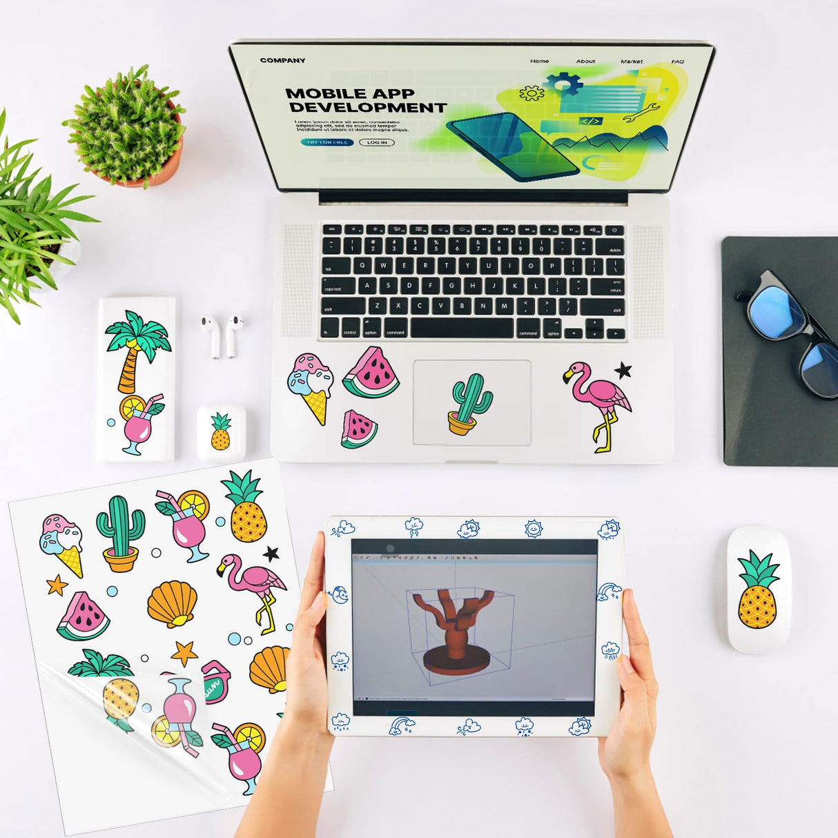 Nicunom 40 Sheets Sublimation Sticker Paper, Glossy Transparent Sublimation Stickers Waterproof 8.5"x11" Printable Clear Sticker Paper for DIY Custom Sticker, Decals, Labels Nicunom